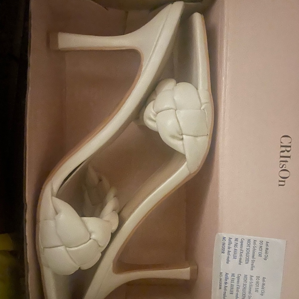 Cream sandal heels